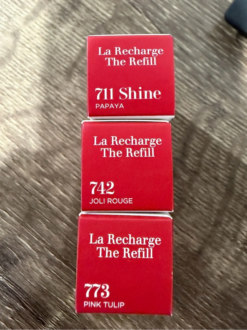 3 x Clarins Joli Rouge Lipstick La Recharge The Refill in 3 Shades NEW